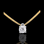 Collier solitaire or jaune 18 carats - 0. 21 carat