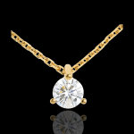 Collier solitaire or jaune 18 carats - 0. 26 carat