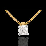 Collier solitaire or jaune 18 carats (tgm) - 0. 26 carat