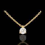 Collier solitaire or jaune 18 carats (tgm) - 0. 305 carat