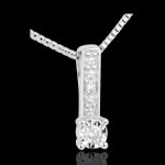 Collier solitaire thmis - 0. 02 carat - or blanc 18 carats