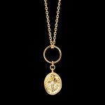 Collier sora  or jaune 9 carats et diamant synthtique