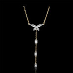 Collier souffle lger - deux ors - or blanc et or jaune 18 carats
