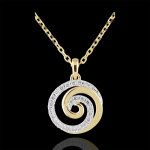 Collier spirale d'amour or blanc et or jaune 18 carats Collier spirale d'amour or blanc et or jaune 18 carats