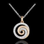 Collier spirale d'amour or blanc et or rose 9 carats