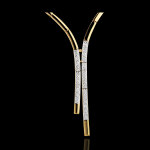 Collier tenue de soire - or blanc et or jaune 18 carats