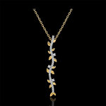 Collier tige jardin enchant - feuillage royal - or jaune 18 carats et