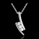 Collier trilogie citation or blanc 18 carats - 3 diamants