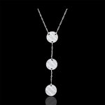 Collier trois soleils - or blanc 9 carats