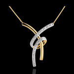 Collier volupt pav - 20 diamants - or blanc et or jaune 18 carats