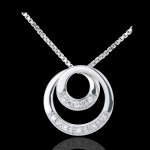 Collier zephir or blanc 9 carats et diamant - 45cm