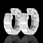 Créoles arcade or blanc 18 carats pavées Créoles arcade or blanc 18 carats pavées
