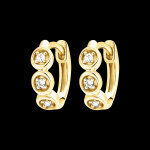 Créoles fraîcheur - trio diamants - or jaune 18 carats et diamants Créoles fraîcheur - trio diamants - or jaune 18 carats et diamants
