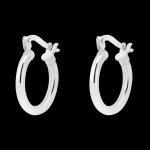 Cr�oles moyennes - diam�tre 10mm - or blanc 18 carats
