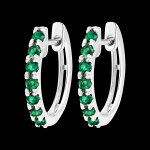 Croles oiseau de paradis - semi paves - or blanc 18 carats et mera