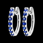 Croles oiseau de paradis - semi paves - or blanc 18 carats et saphir