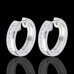 Créoles or blanc 18 carats diamants - serti rail - 0. 33 carats - 22 dia Créoles or blanc 18 carats diamants - serti rail - 0. 33 carats - 22 dia
