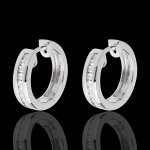 Créoles or blanc 18 carats diamants - serti rail - 0. 24 carats - 22 dia Créoles or blanc 18 carats diamants - serti rail - 0. 24 carats - 22 dia