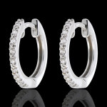 Croles semi paves or blanc 9 carats - 16 diamants