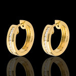 Créoles or jaune 18 carats diamants - serti rail - 0. 24 carats - 22 dia Créoles or jaune 18 carats diamants - serti rail - 0. 24 carats - 22 dia