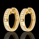 Croles or jaune 18 carats diamants - serti rail - 0. 43 carats - 24 dia