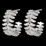 Créoles panache - révérence - or blanc 9 carats et diamants synthéti Créoles panache - révérence - or blanc 9 carats et diamants synthéti