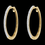 Croles semi - paves diamants - noa - or jaune 9 carats et diamants