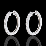 Croles semi paves or blanc 18 carats - 26 diamants