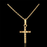 Croix facette - or jaune 18 carats