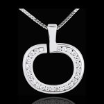 Diapple pendentif - 25 diamants - 0. 15 carat - or blanc 18 carats