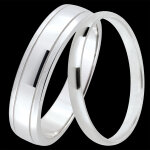 Duo d'alliances horizon & atelier - or blanc - 9 carats Duo d'alliances horizon & atelier - or blanc - 9 carats
