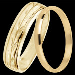 Duo d'alliances jardin enchanté & atelier - or jaune - 9 carats Duo d'alliances jardin enchanté & atelier - or jaune - 9 carats