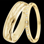 Duo d'alliances jardin enchant & eclat de diamants - or jaune & diaman