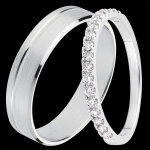 Duo d'alliances prince & bettina - or blanc & diamants - 18 carats Duo d'alliances prince & bettina - or blanc & diamants - 18 carats
