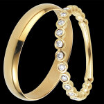 Duo d'alliances pure & fleur de sel - or jaune & diamants - 18 carats Duo d'alliances pure & fleur de sel - or jaune & diamants - 18 carats