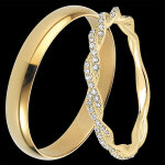 Duo d'alliances pure & olympe diamantée - or jaune & diamants - 18 carat Duo d'alliances pure & olympe diamantée - or jaune & diamants - 18 carat