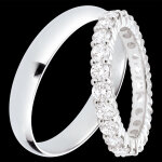 Duo d'alliances pure & origine - or blanc & diamants - 18 carats Duo d'alliances pure & origine - or blanc & diamants - 18 carats
