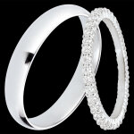 Duo d'alliances pure & radieuse - or blanc & diamants - 18 carats Duo d'alliances pure & radieuse - or blanc & diamants - 18 carats