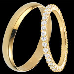 Duo d'alliances pure & radieuse - or jaune & diamants - 18 carats Duo d'alliances pure & radieuse - or jaune & diamants - 18 carats