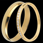 Duo d'alliances pure & serti rail - or jaune & diamants - 18 carats Duo d'alliances pure & serti rail - or jaune & diamants - 18 carats
