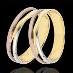 Duo d'alliances saturne trilogie variation - 3 ors - 9 carats Duo d'alliances saturne trilogie variation - 3 ors - 9 carats