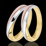 Duo d'alliances saturne trilogy - 3 ors - 18 carats Duo d'alliances saturne trilogy - 3 ors - 18 carats