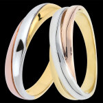 Duo d'alliances saturne - trois ors - 9 carats Duo d'alliances saturne - trois ors - 9 carats