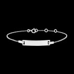 Gourmette enfant barrette - or blanc 18 carats Gourmette enfant barrette - or blanc 18 carats