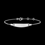 Gourmette enfant tonneau - or blanc 18 carats Gourmette enfant tonneau - or blanc 18 carats