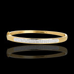 Jonc diorama barrette diamants - 0. 25 carats - 23 diamants - or jaune 18