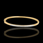 Jonc diorama barrette diamants - or jaune 18 carats - 11 diamants