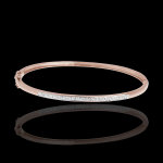 Jonc diorama barrette diamants - or rose 18 carats - 11 diamants