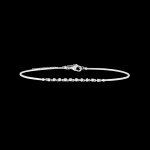 Jonc gracile - or blanc 9 carats et diamants