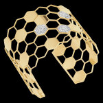 Manchette rvlation - or jaune 9 carats et diamants